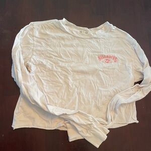 Billabong Cream Long Sleeve with Pink Logo